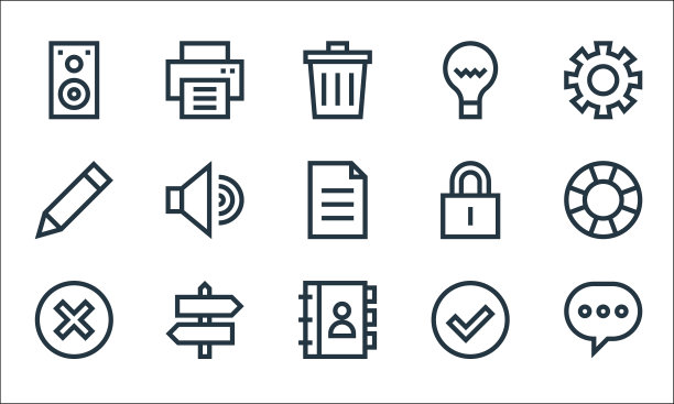 网页要点线图标线性设置质量线图片下载