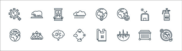 气候变化线图标线性设置质量线图片下载