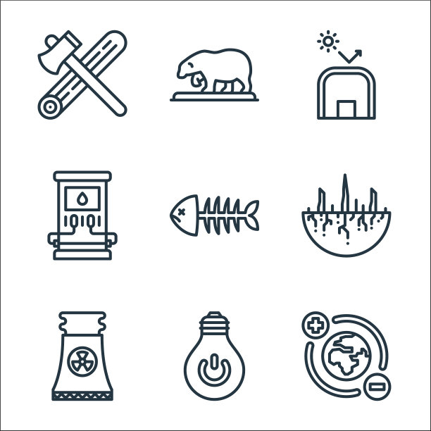 气候变化线图标线性设置质量线图片下载