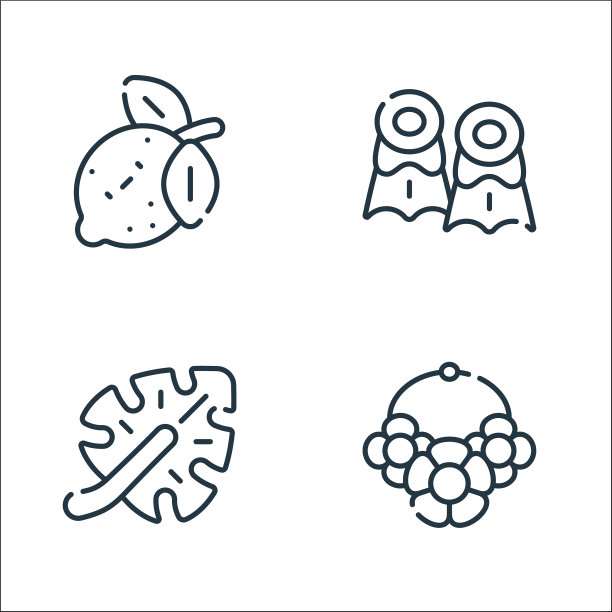 夏季线图标线性集质量线集图片下载