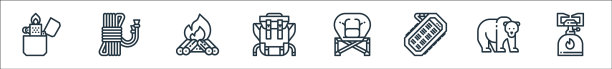 露营线图标线性集质量线集图片下载