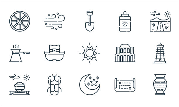 沙漠线图标线性集质量线集图片下载