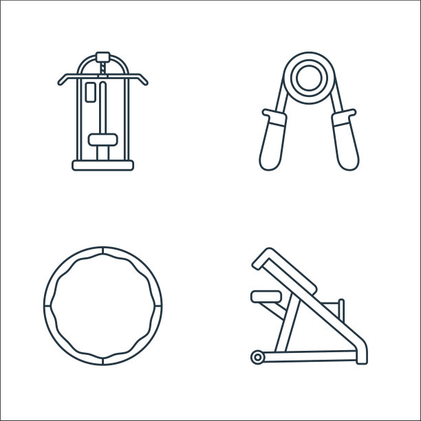 健康线图标线性集质量线集图片下载