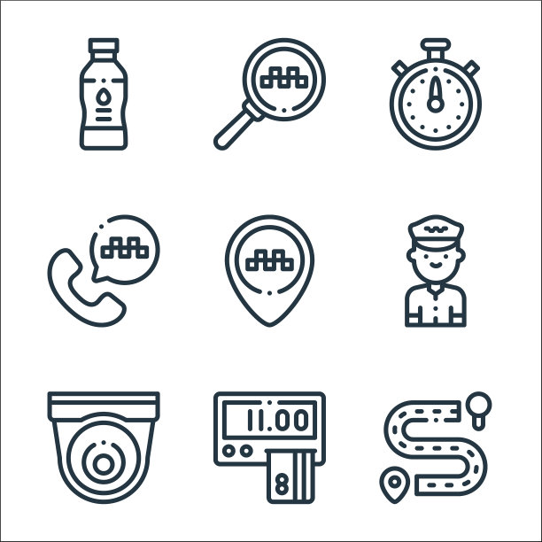 出租车服务线图标线设置质量线图片下载