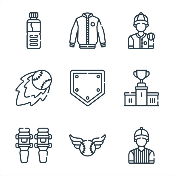 棒球线图标线性设置质量线设置图片下载