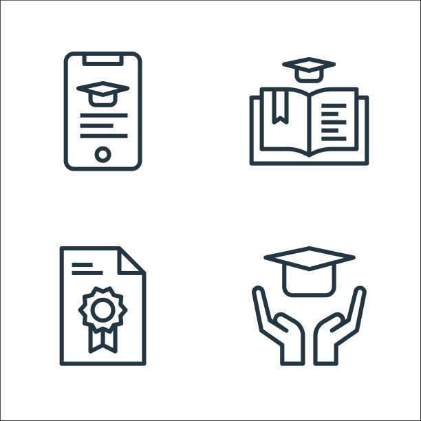 在线学习线图标线性集质量图片下载