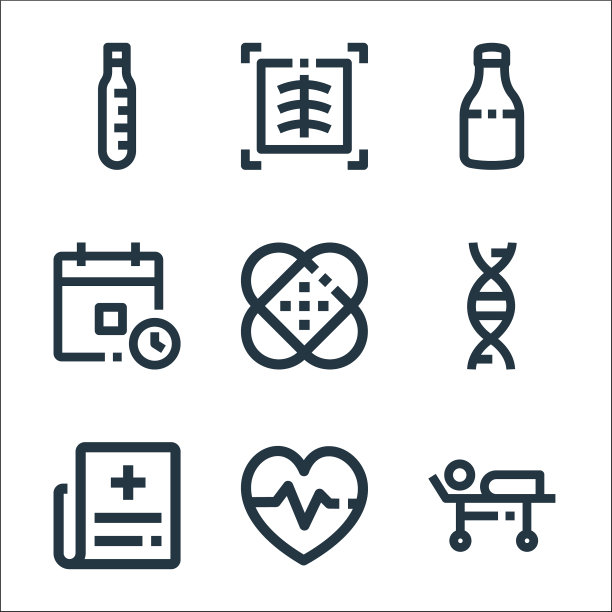 医疗包线图标线性集质量线图片下载