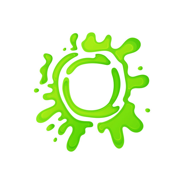 卡通绿色黏液圈与粗大的黏液图片下载