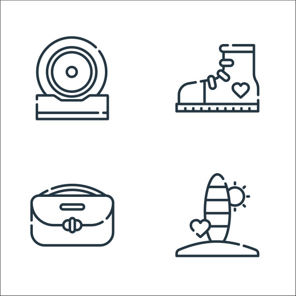 嬉皮士线图标线性集质量线集图片下载