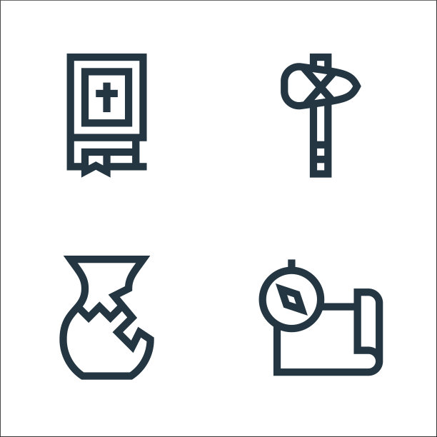 历史线图标线性集质量线集图片下载