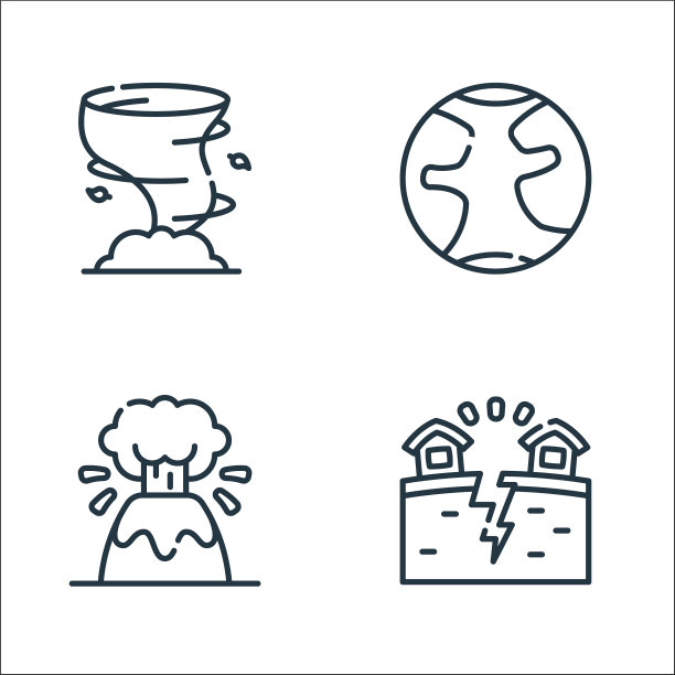 气候变化线图标线性设置质量线图片下载