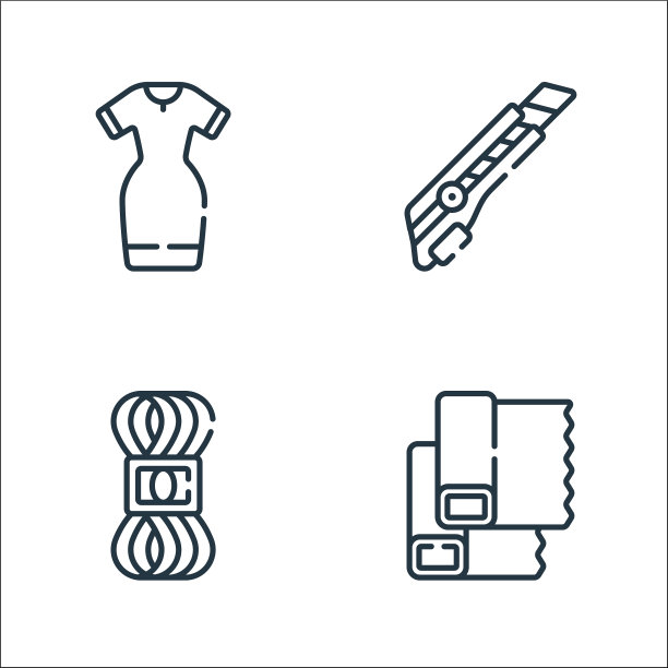 缝纫线图标线性集质量线集图片下载