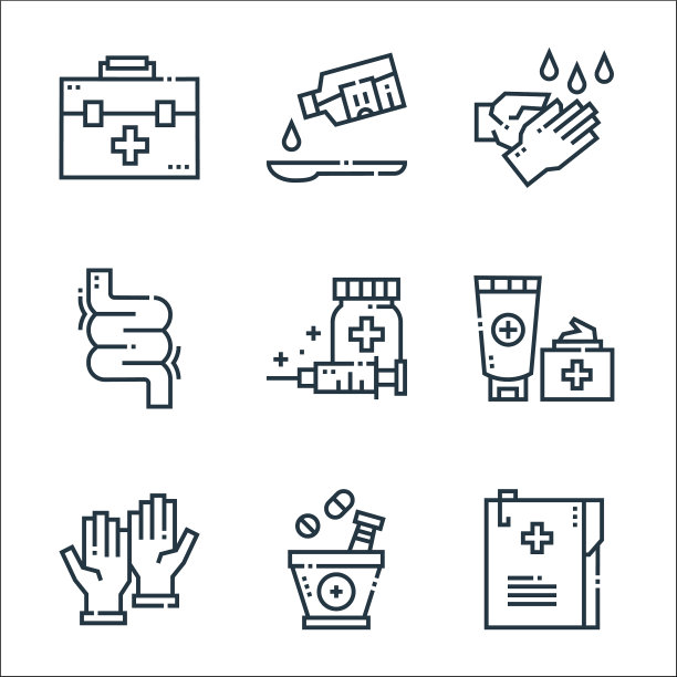 医疗服务线图标线性集质量图片下载