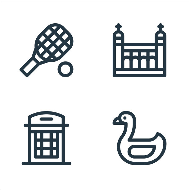 英格兰线图标线性集质量线集图片下载