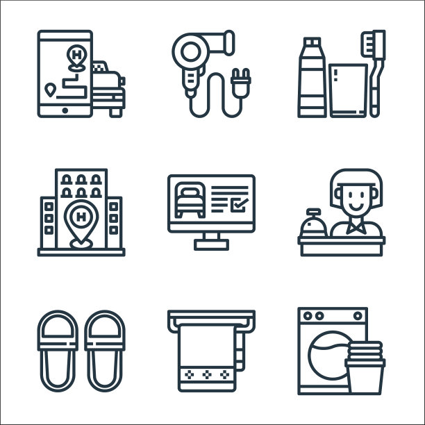 酒店线路图标线性设置质量线设置这样图片下载