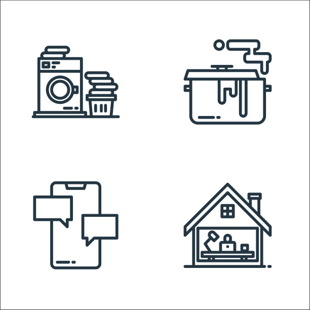 呆在家里线图标线性设置质量线图片下载