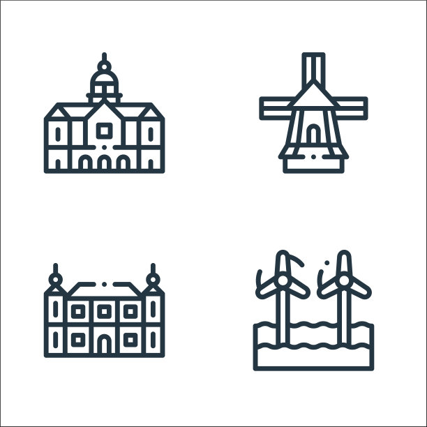 荷兰线图标线性集质量线集图片下载