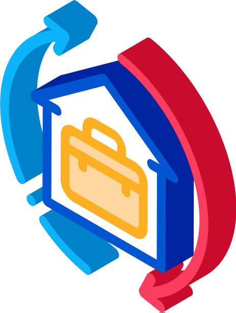 案例在家里用圆形箭头等距图标图片下载