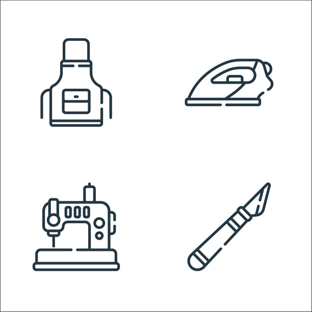 缝纫线图标线性集质量线集图片下载
