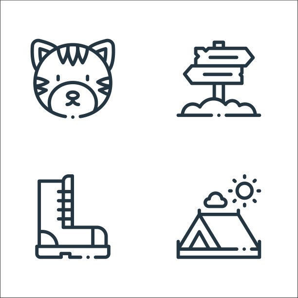 丛林线图标线性集质量线集图片下载