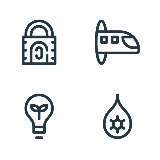 科技未来线图标线性集图片下载