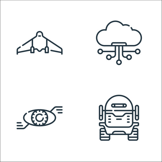 科技未来线图标线性集图片下载