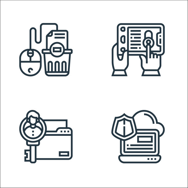 机密信息线图标线性集图片下载