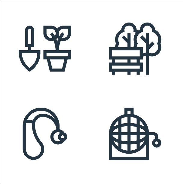 退休家居线图标线性设置质量图片下载