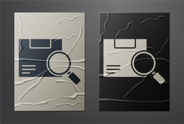 白色搜索包图标孤立在皱图片下载