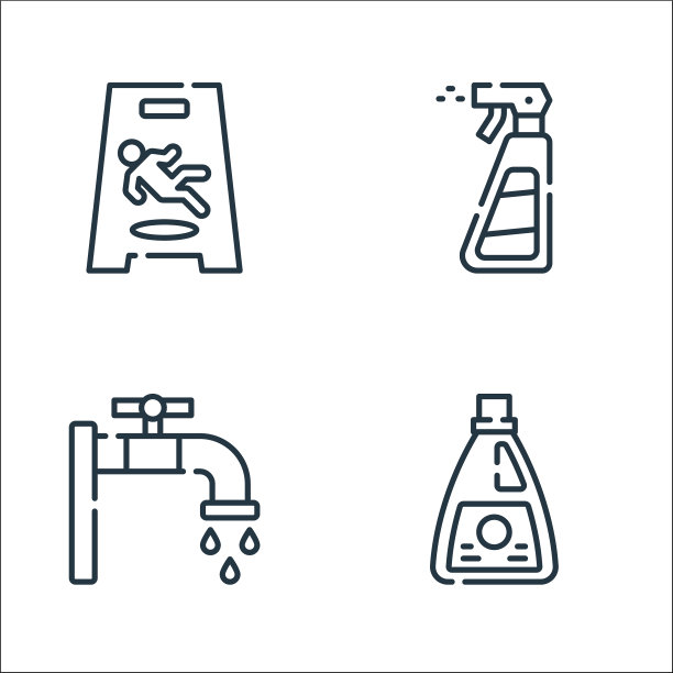 清洁线图标线性集质量线集图片下载