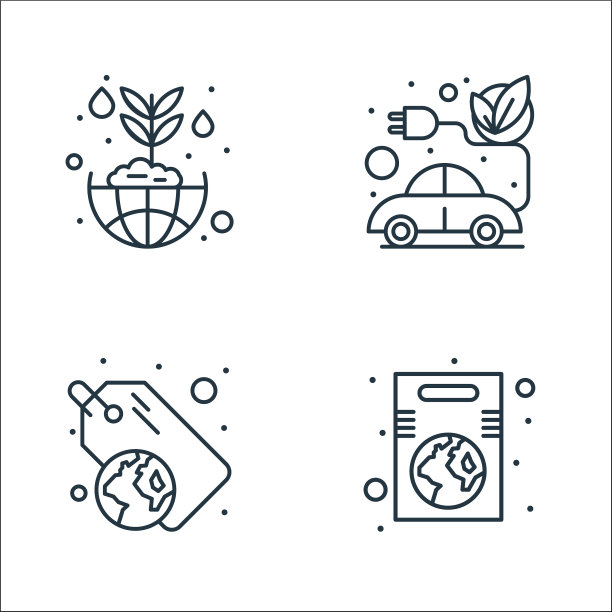 地球日线图标线性集质量线集图片下载