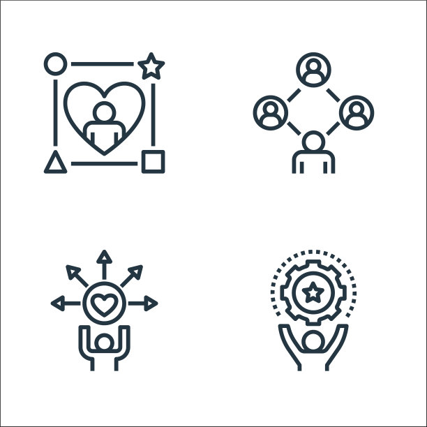 工作生活平衡线图标线性集质量图片下载