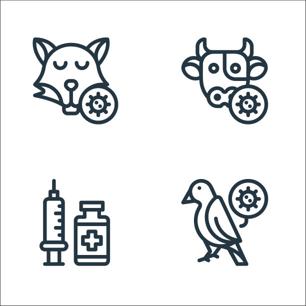 病毒传播线图标线性集质量图片下载