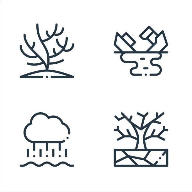 气候变化线图标线性设置质量线图片下载