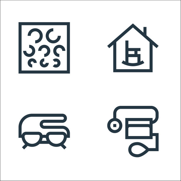 退休家居线图标线性设置质量图片下载