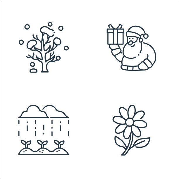 平坦的季节线图标线性设置质量线图片下载