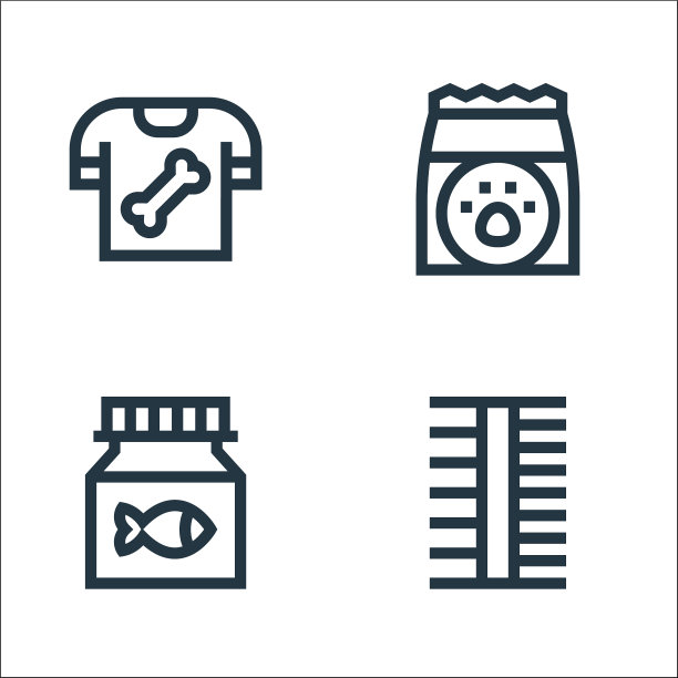 宠物店线图标线性设置质量线设置图片下载