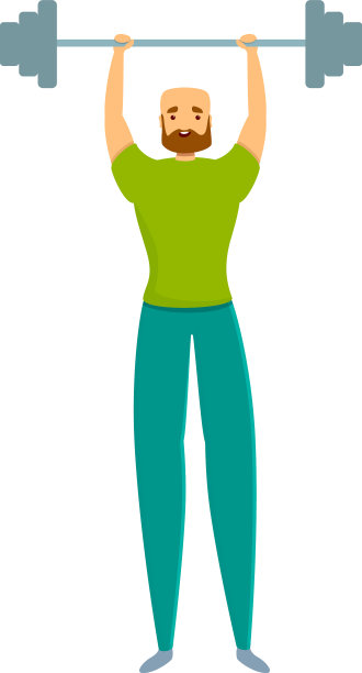 杠铃私人教练图标卡通风格图片下载