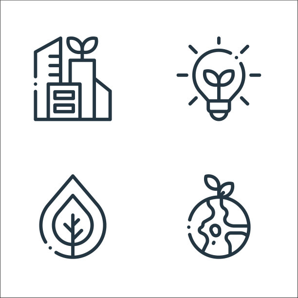 生态线图标线性集质量线集图片下载