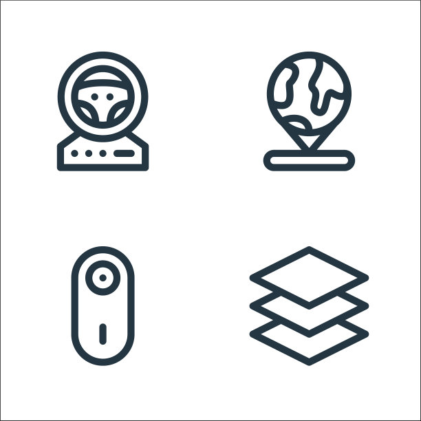 虚拟现实线图标线性设置质量图片下载