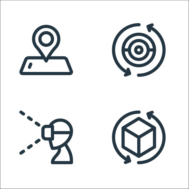 虚拟现实线图标线性设置质量图片下载