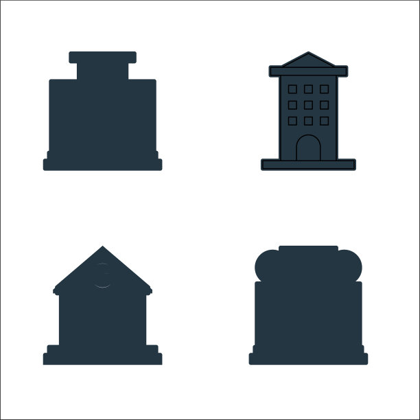 建筑线图标线性集质量线集图片下载