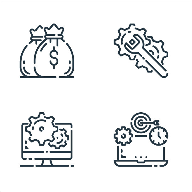 启动线图标线性集质量线集图片下载