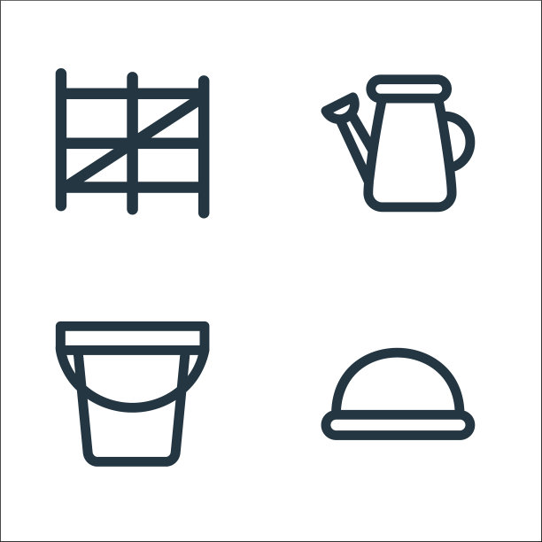 园林绿化设备线图标线性设置图片下载