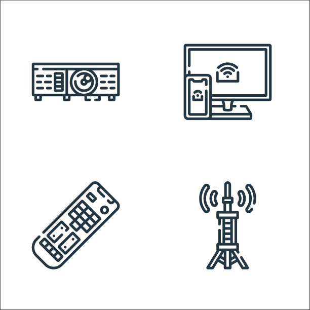 电视线图标线性集质量线集图片下载
