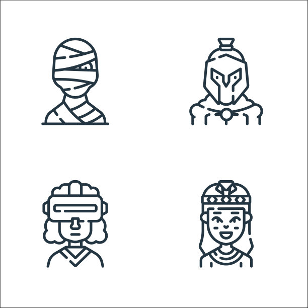 神奇的人物线条图标线性集合图片下载