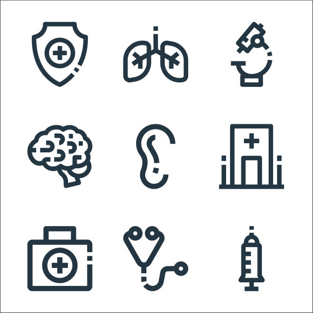 医疗线图标线性集质量线集图片下载