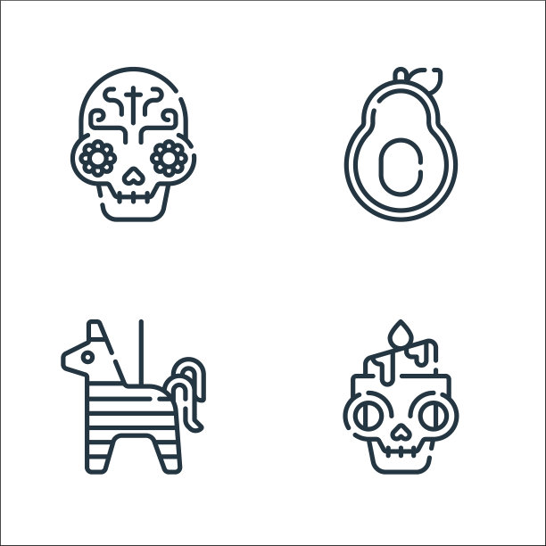 墨西哥线图标线性集质量线集图片下载