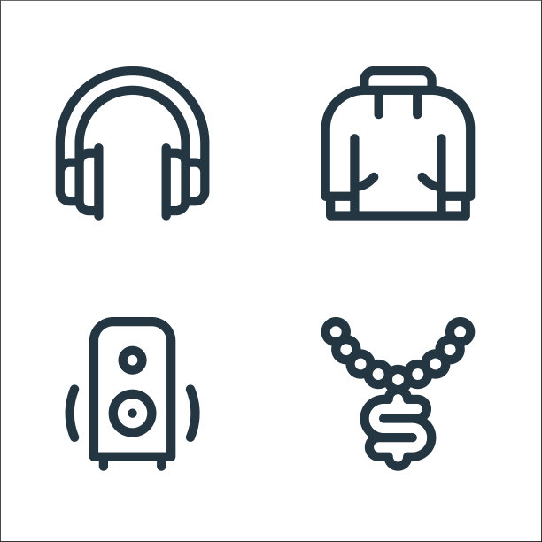 嘻哈线图标线性集质量线集图片下载