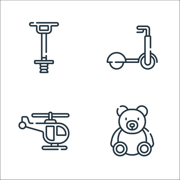 儿童玩具线图标线性设置质量线图片下载